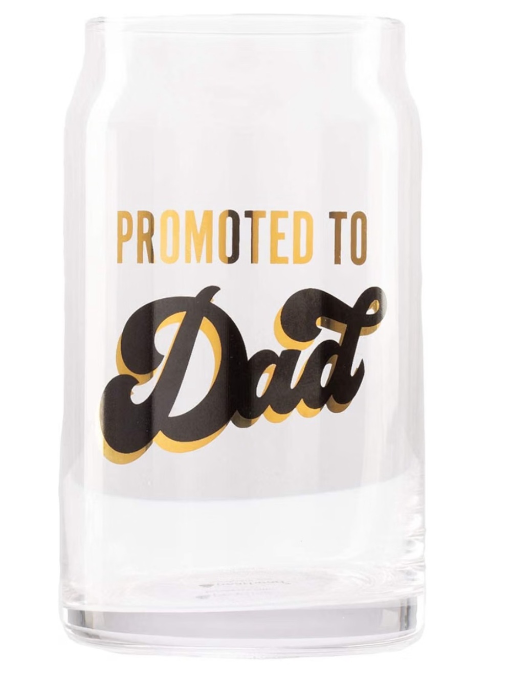Pearhead Promoted to Dad Pint Glass in Gold and Black